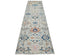 12 Ft Silver Gray Aryana Afghan Hand Knotted Veg Dye Wool Runner Rug